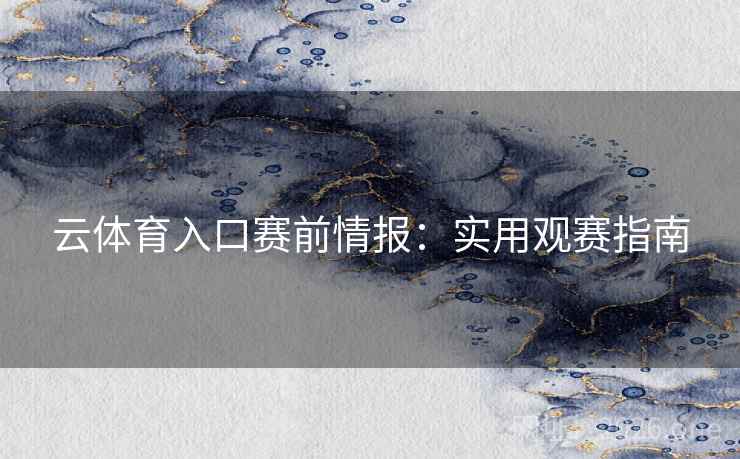 云体育入口赛前情报：实用观赛指南  第2张