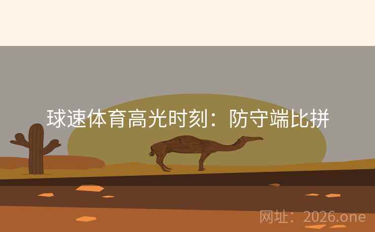 球速体育高光时刻：防守端比拼