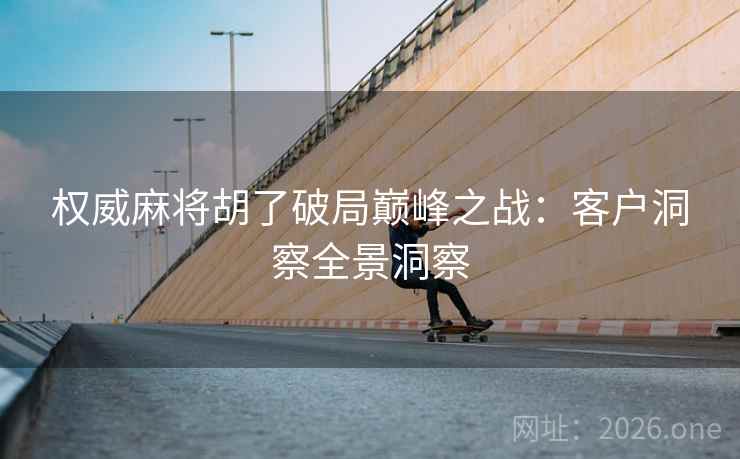 权威麻将胡了破局巅峰之战：客户洞察全景洞察